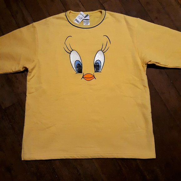 VTG 1999 Warner Brothers Tweety Bird Gel Crew Neck